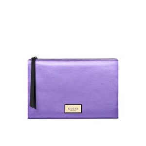 GUCCI purple shimmer zipper pouch